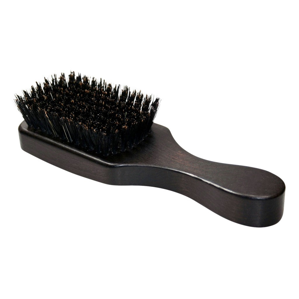 A high-quality Jack Dean Luxury Beech Wood Club Brush with sleek black bristles and a polished black wooden handle, ideal for creating a smooth and shiny look.