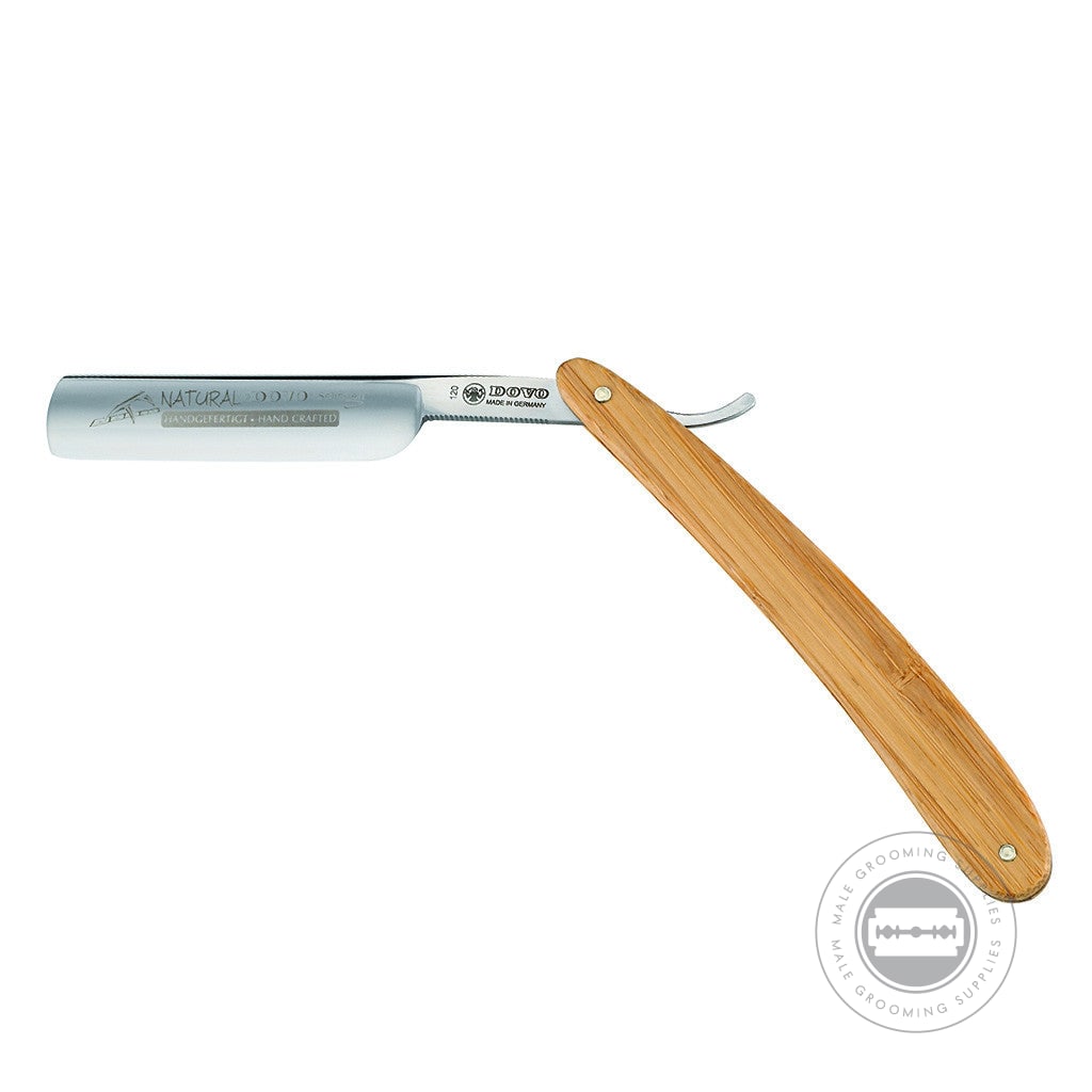 Dovo 5/8 'Natural' Bamboo Straight Razor with full hollow ground blade and bamboo handle.