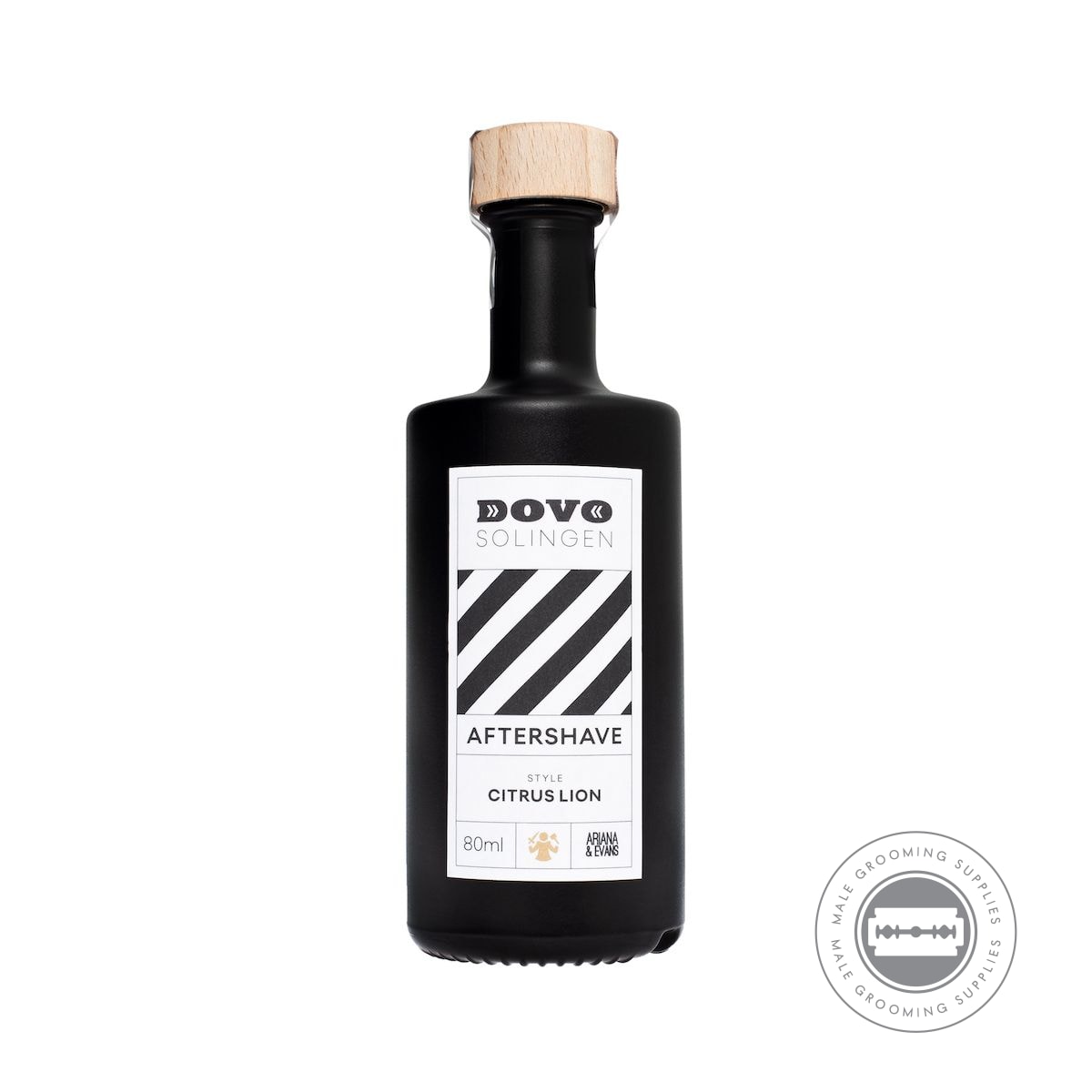 Dovo Citrus Lion Aftershave 80ml with citrus fragrance and elegant glass bottle design.