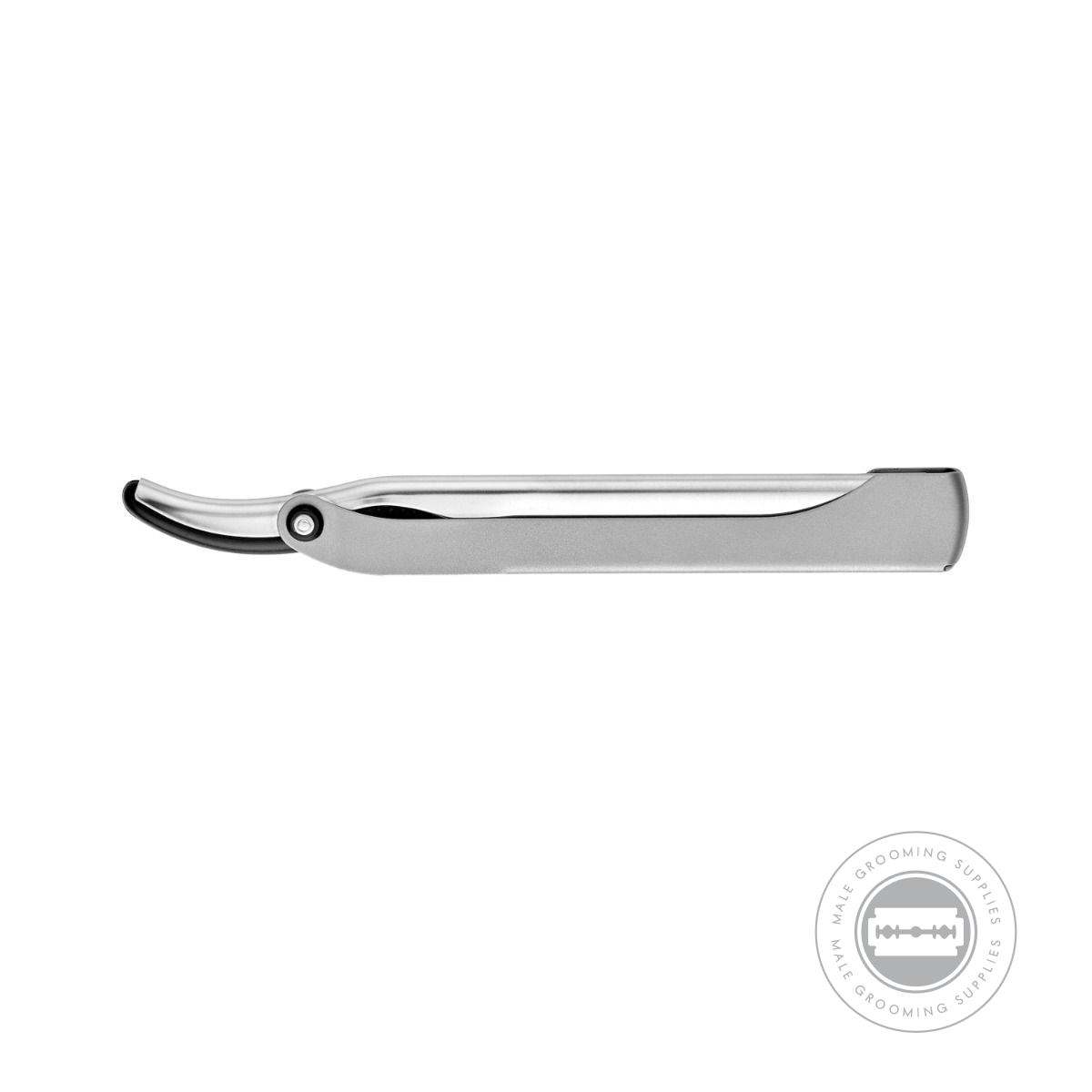 Side view of Dovo Aluminium & Stainless Steel Shavette with sleek handle design.