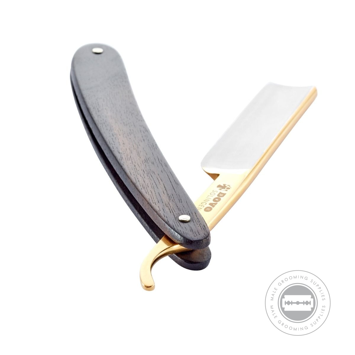 Dovo Apex Straight Razor 5/8 with ebony handle and gold-plated tang.