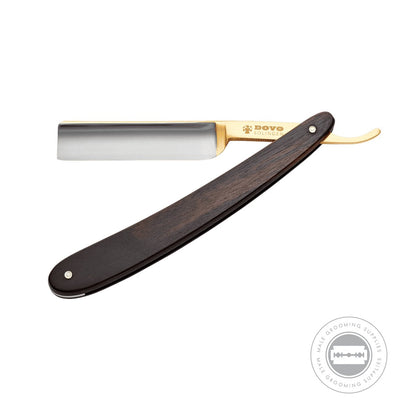 Full view of the Dovo Apex straight razor with square point blade.