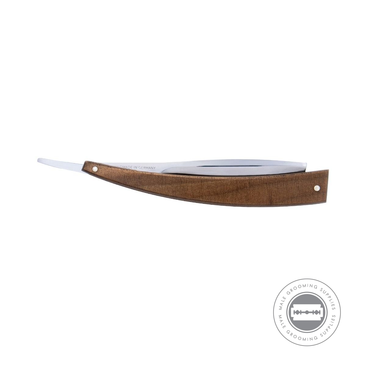 Dovo EDO Beech Wood Straight Razor closed, showcasing its sleek, sustainable wooden handle design.