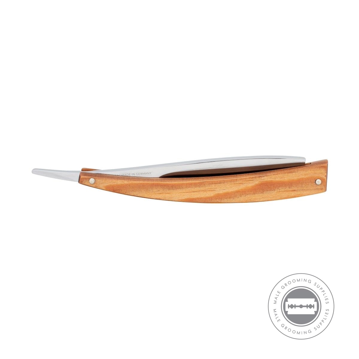 Dovo EDO Spruce Wood Straight Razor 5/8 - closed position with spruce wood handle, showcasing its sleek design.