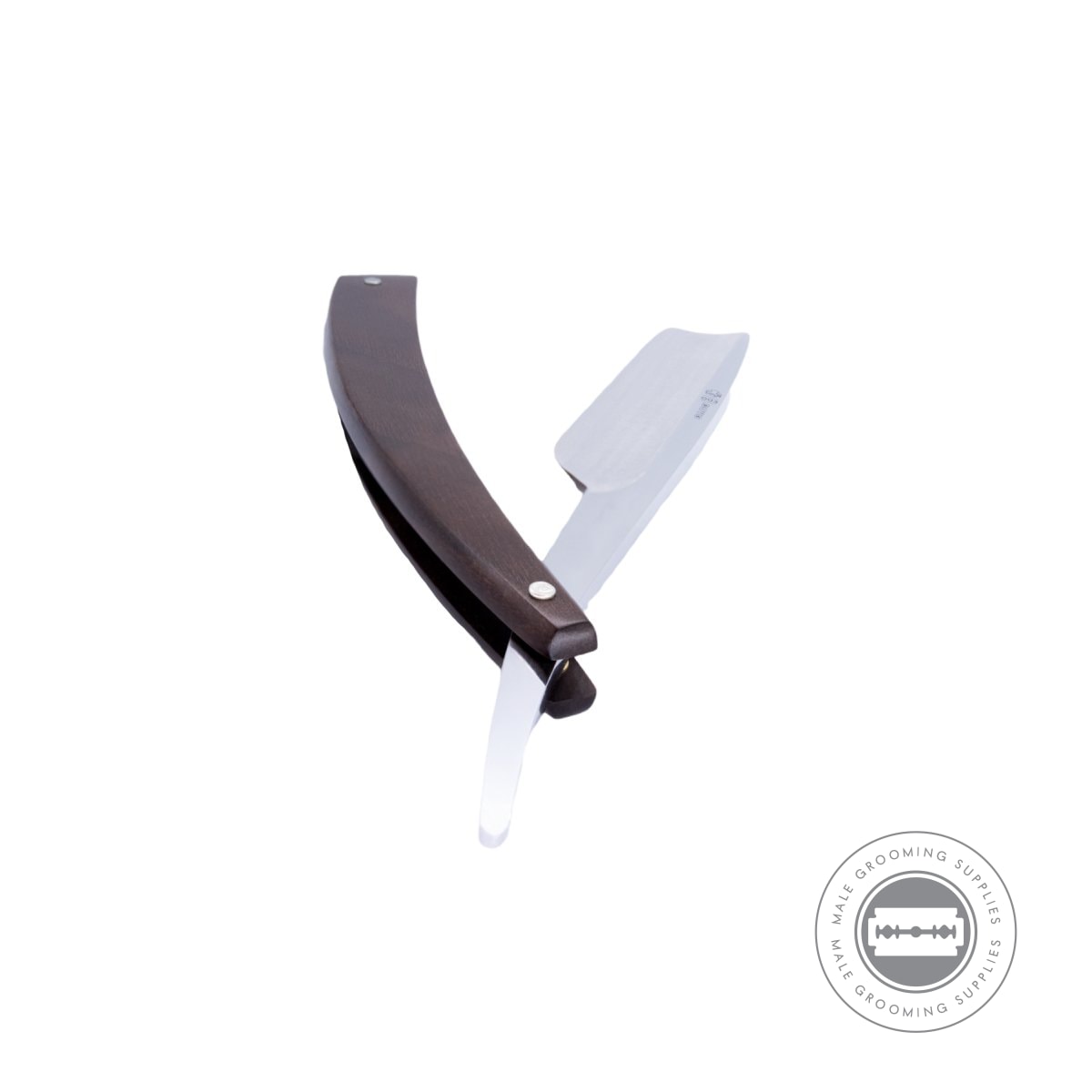 Dovo EDO Walnut Wood Straight Razor 5/8 open position showcasing the blade and elegant walnut wood handle.