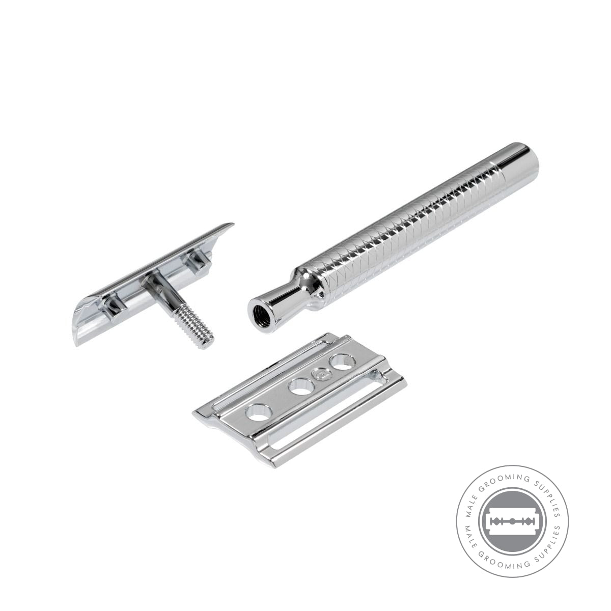 Dovo Primo II Safety Razor disassembled to showcase its components.