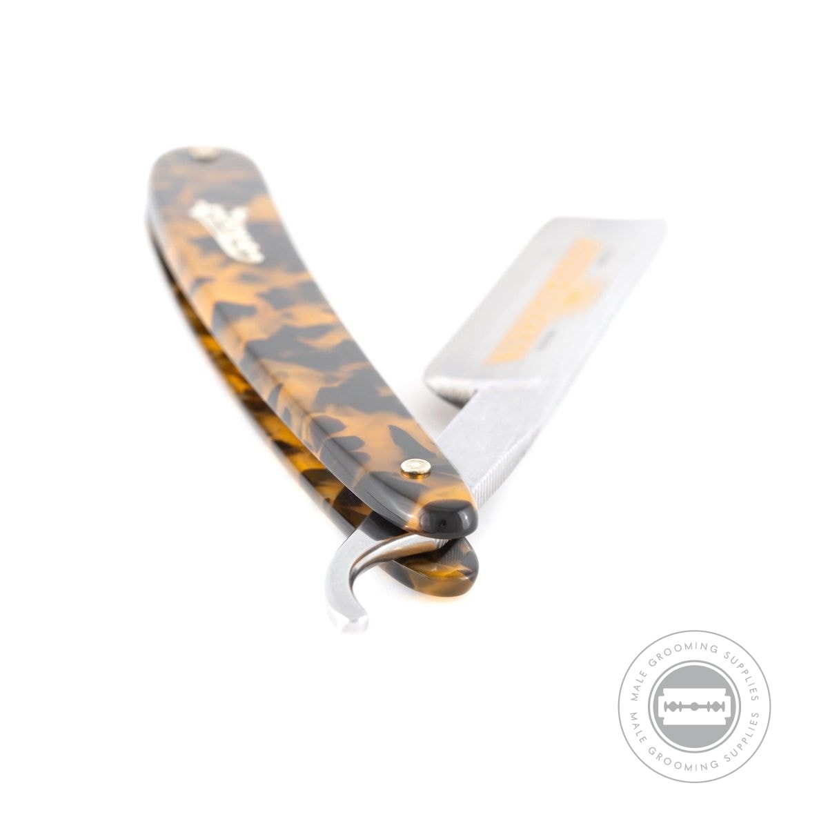 Full view of the Dovo Special Straight Razor 5/8 inch, highlighting the ribbed tang and rounded blade tip.