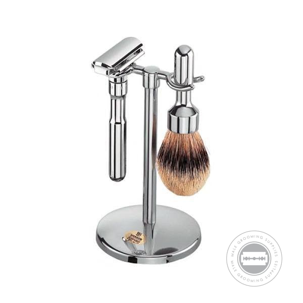 Merkur FUTUR 3 - Piece Polished Chrome Shaving Set 781 001 | Male Grooming Supplies