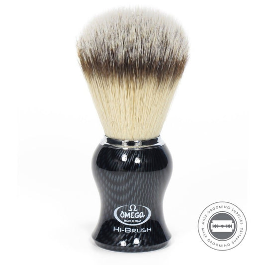 Omega Hi - BRUSH Fiber Shaving Brush – CARBON FIBER Effect 46650 | Male Grooming Supplies