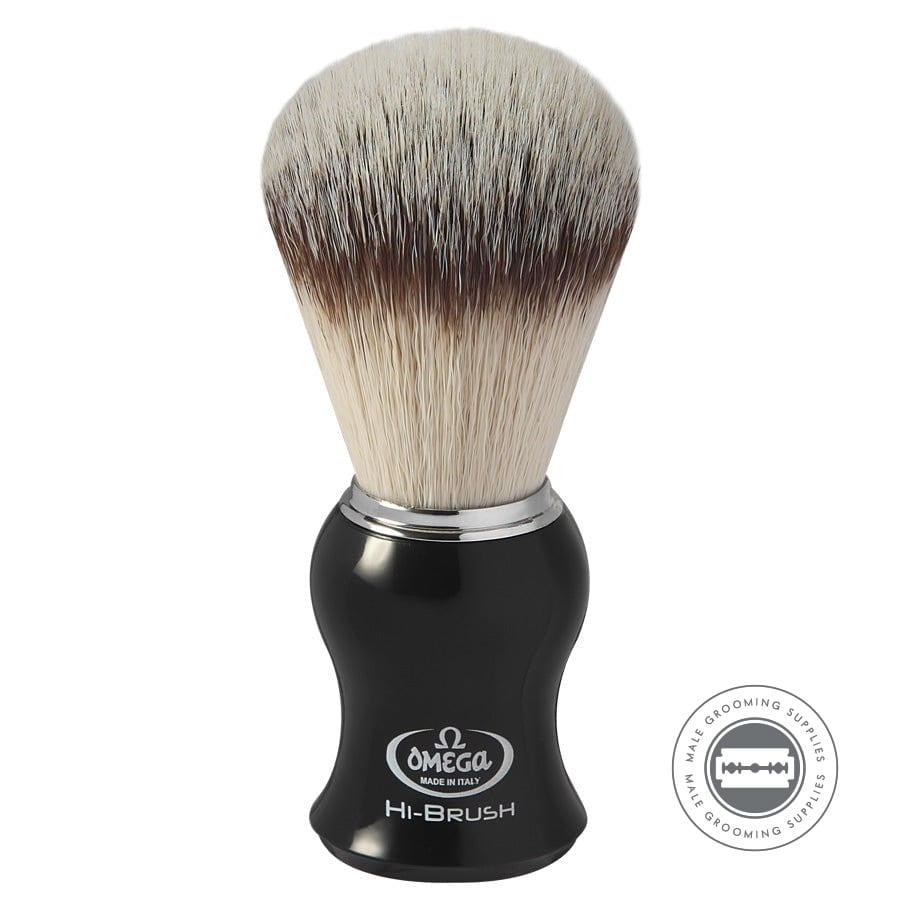 Omega HI - BRUSH Synthetic Fibre Shaving Brush 46206 (Gift Box) | Male Grooming Supplies