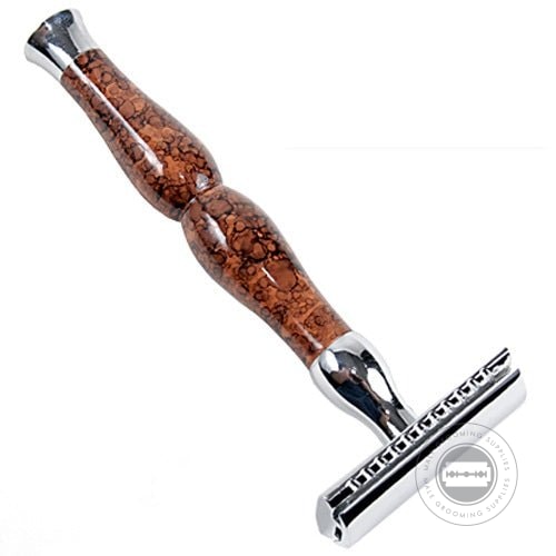 Parker 45R Safety Razor with a genuine brass frame, enamel plating, and Art-Deco design for precise shaving.