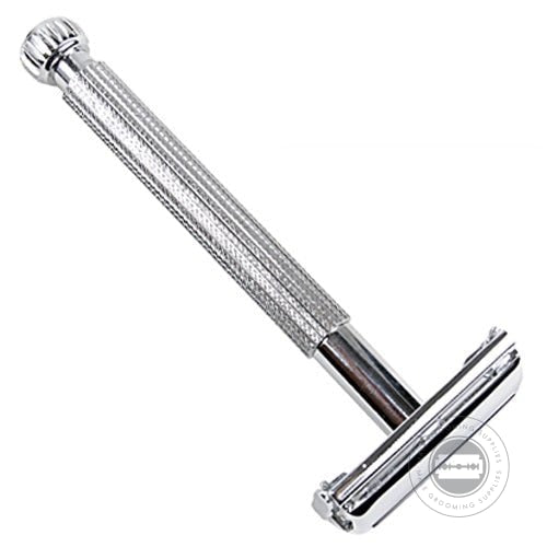 Parker Safety Razor 29L with a chrome-plated handle, designed for both men and women.