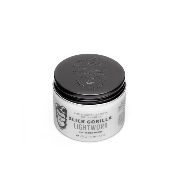 Slick Gorilla Lightwork Clay with lid, 75g, showcasing premium packaging and branding.