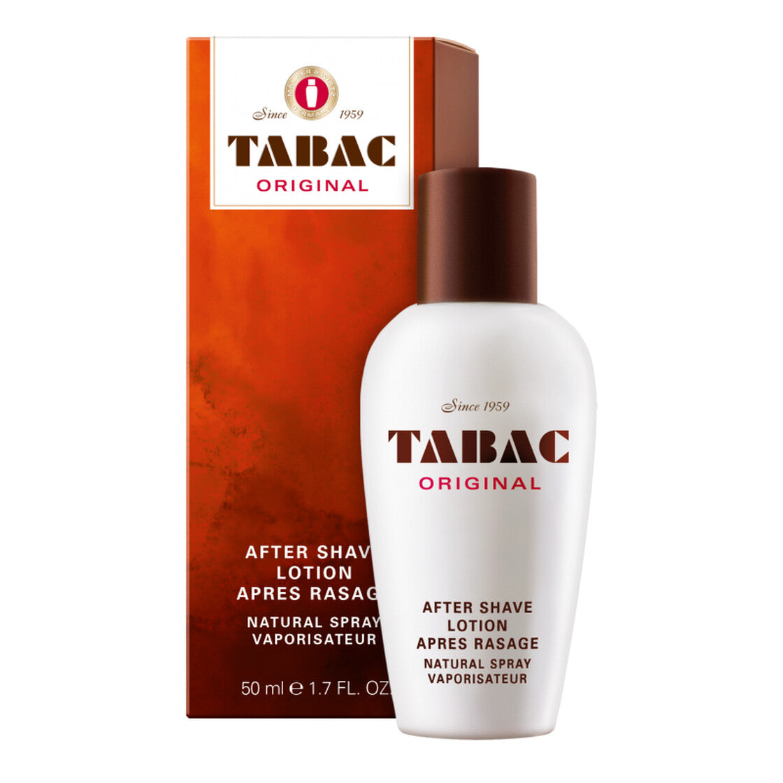 Tabac Original Aftershave Spray 50ml for cooling, refreshing post-shave care with a classic masculine scent.