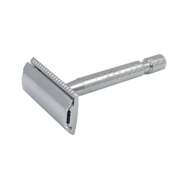 Timor Chrome Safety Razor in Display Case with Pack of Blades | Male Grooming Supplies