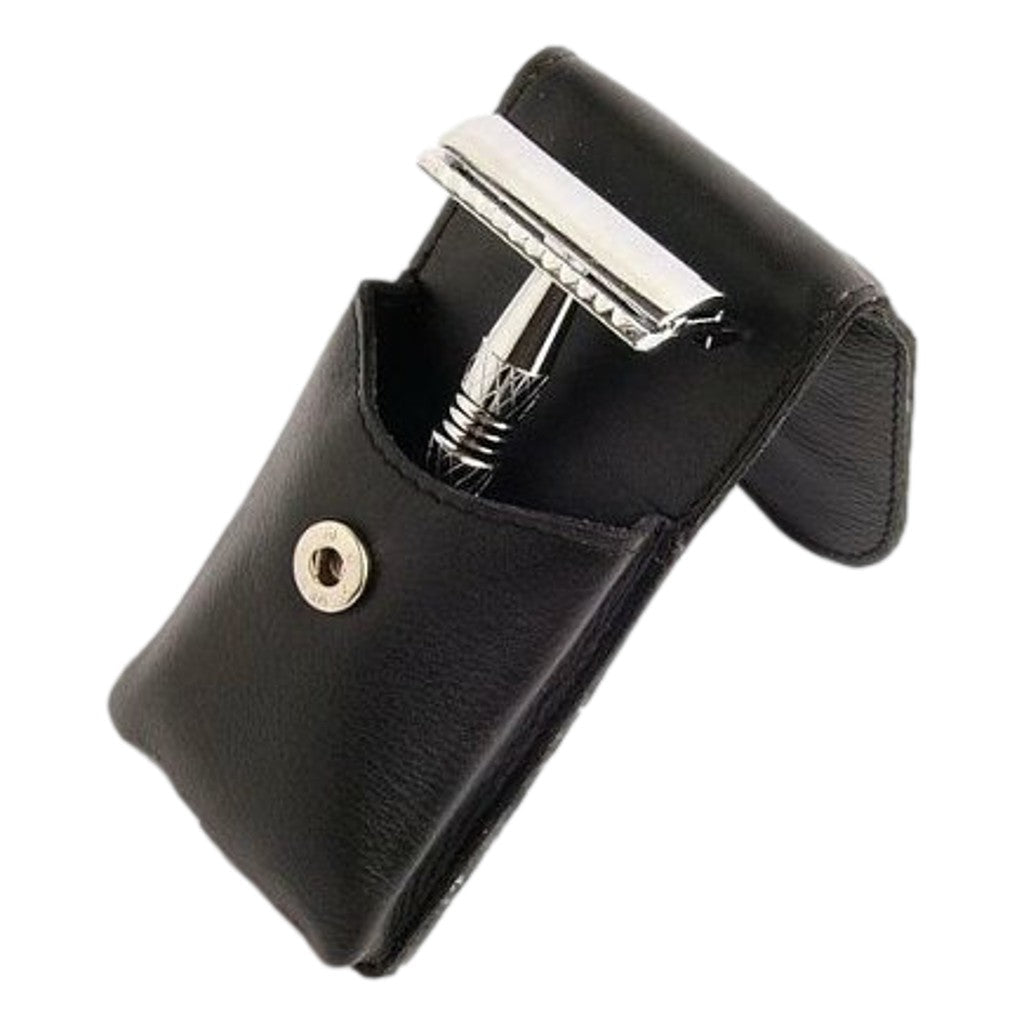 Timor Chrome Safety Razor in Display Case with Pack of Blades | Male Grooming Supplies